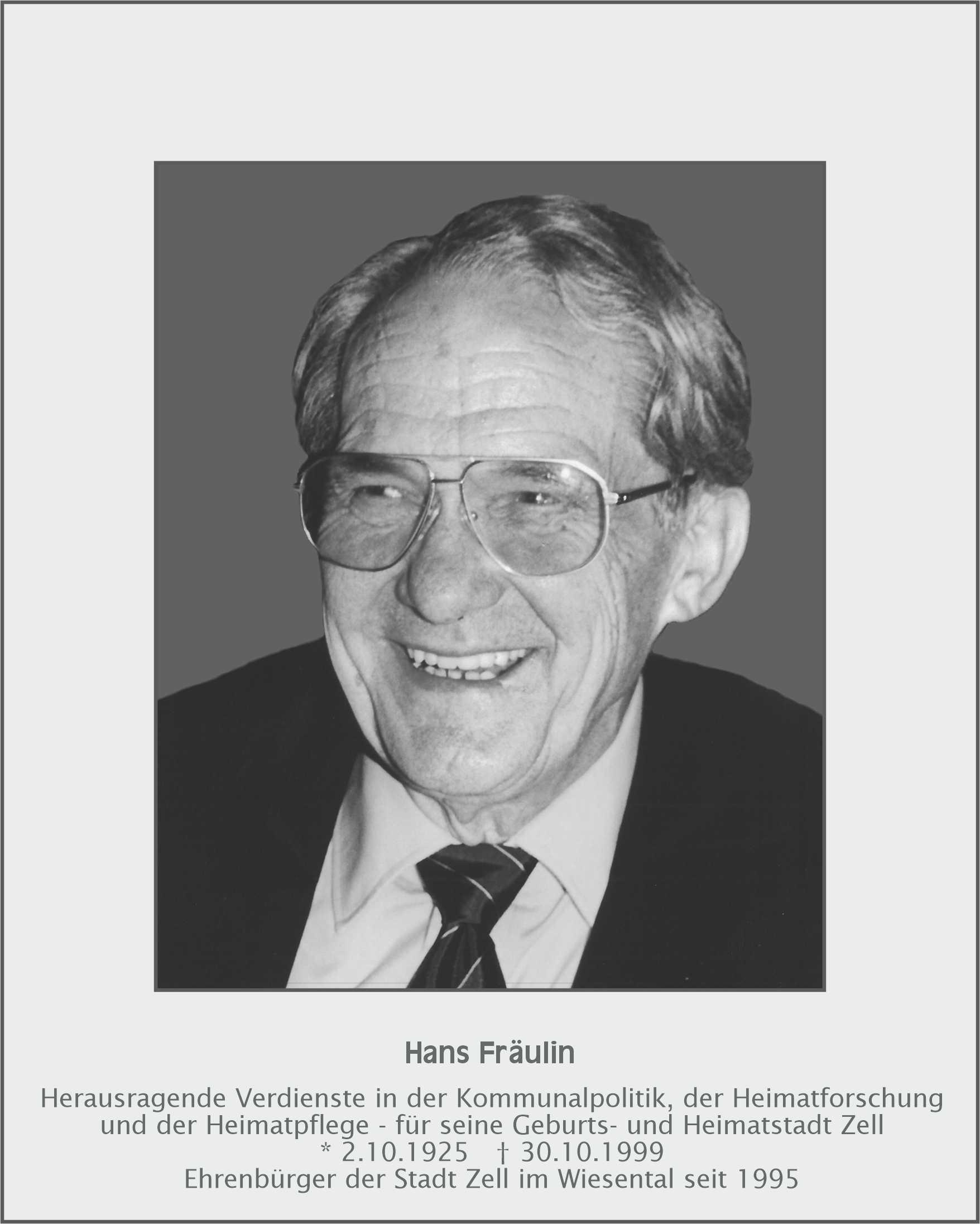 Ehrenbürger Hans Fräulin
