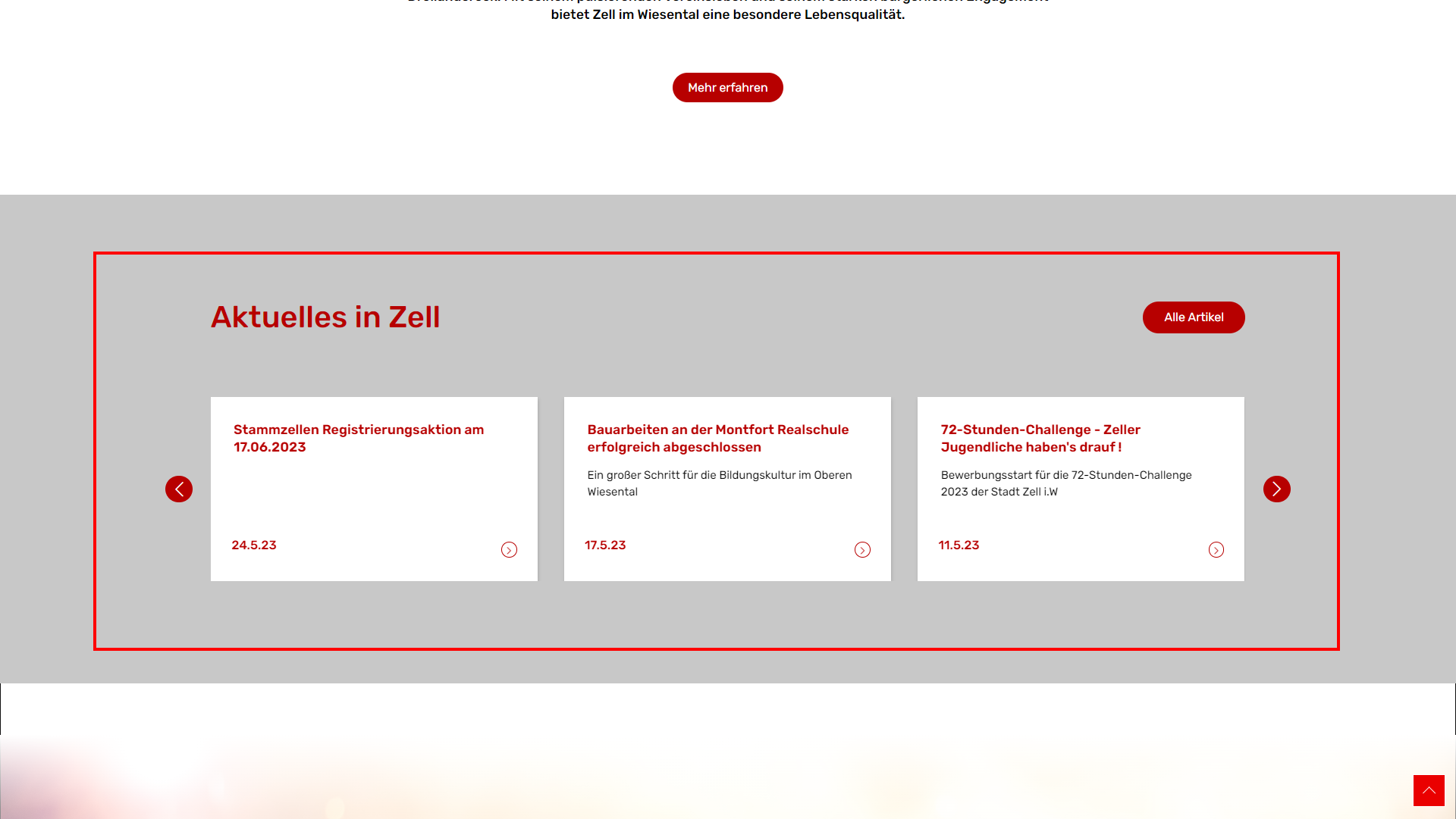 Aktuelles auf der Startseite