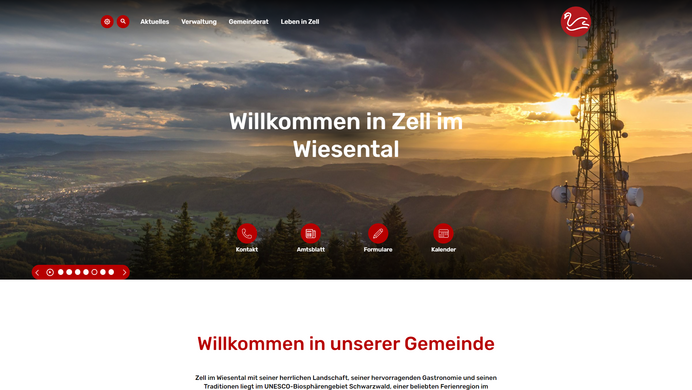 Startseite von der Homepage